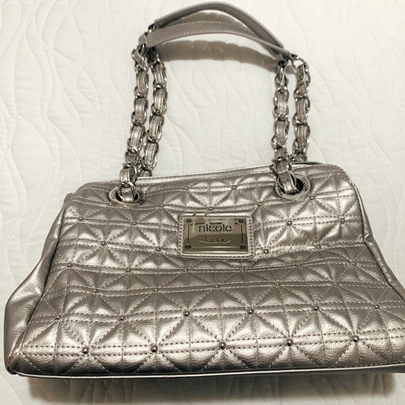 Nicole by Nicole Miller Handbags - Nicole By Nicole Miller Silver Ladies Purse